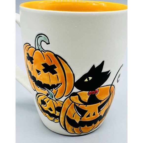Spectrum Halloween Black Cat Pumpkins Jack O Lanterns Mug 5 inch 2024 - Picture 2 of 9